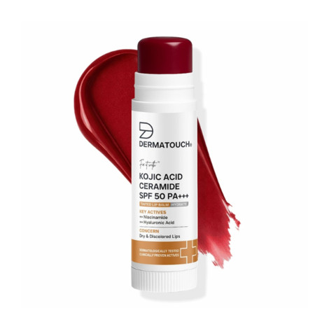 Dermatouch Kojic Acid Ceramide Spf 50 Pa+++ Tinted Lip Balm 5g - Tinted Wine (India)