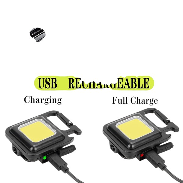 Multi-functional Outdoor Keychain Light with 800Lm COB and 3 Lighting Modes, for Camping, Hiking and Emergencies