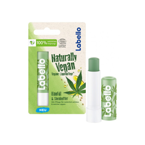 Labello Naturally Vegan Hamp Oil & Shea Butter Lip Balm 5.2ml (Germany)