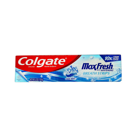 Colgate Max Fresh With Whitening Breath Strips Cool Mint Toothpaste 178g (Mexico)