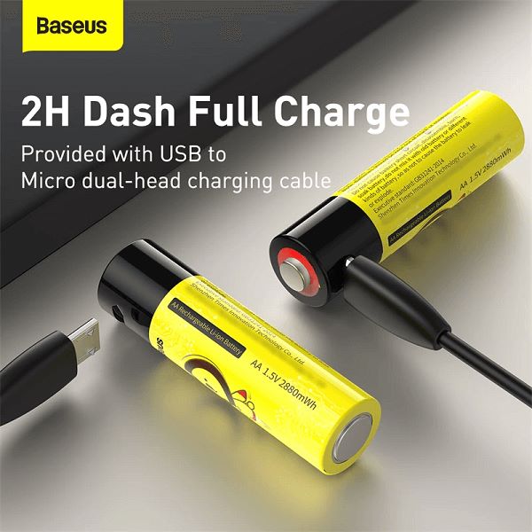 Baseus AA Rechargeable Lithium Battery 2pcs