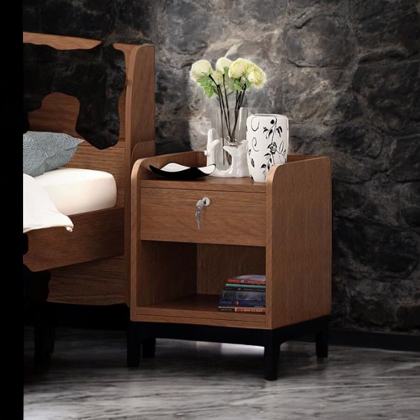 Regal Harper Laminated Board Bed Side Table Antique