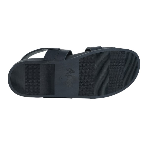 Apex Black Synthetic Sandal For Men