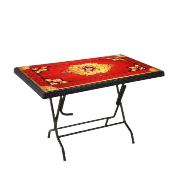 Deco Table 4 Seat S/L Print Maroon Black