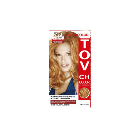 Tovch Hair color 30ml*2 - 7.3 Medium Golden Blonde (China)