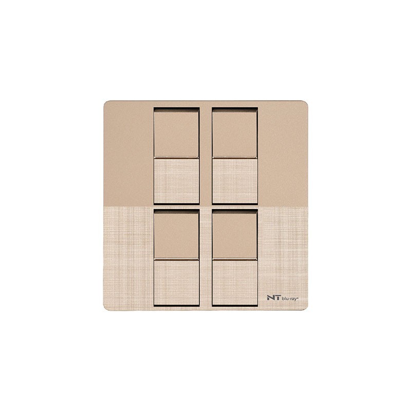 NT blu-ray Chrome Golden 4 Gang1/2 Way Switch