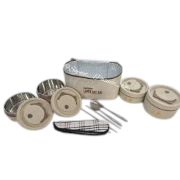Lunch Box 2 Steel & 1 Microwave Safe Plastik Box