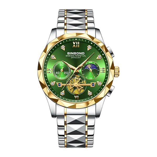 BINBOND B1236 Brand Fashion Tourbillon Dial Quartz Watches Men’s Luxury Stainless Steel