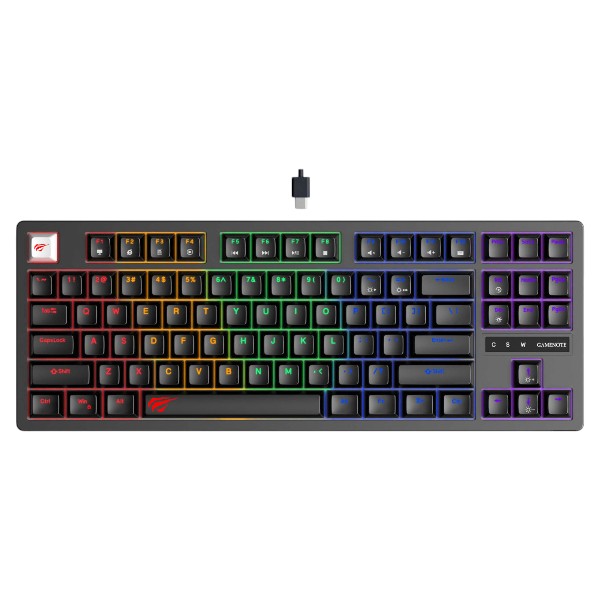 HAVIT KB892L BACKLIT 87 KEYS MECHANICAL GAMING KEYBOARD