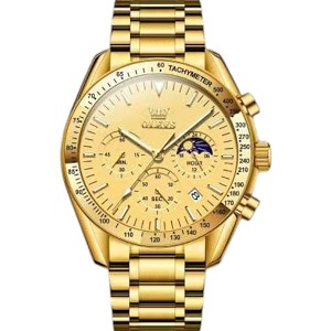 Butter Fly Lock OLEVS Watch for mens (Golden)