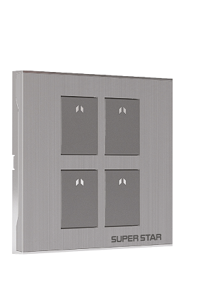 Super Star Silver Line 4 Gang One Way Switch