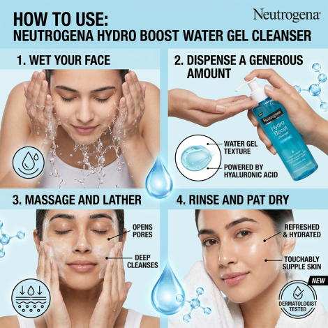Neutrogena Hydro Boost Water Gel Cleanser 200 ml (Greece)