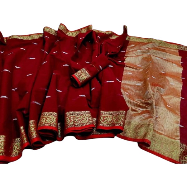 Half Silk Joba Pair Booti Jamdani Saree