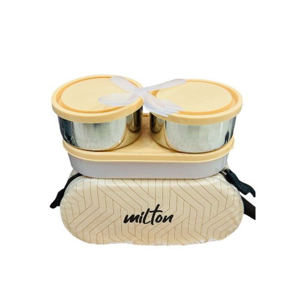 Lunch Box 2 Steel & 1 Microwave Safe Plastik Box
