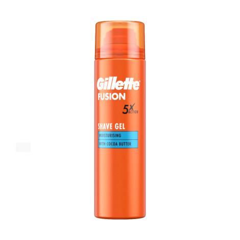 Gillette Fusion 5x Action Moisturising with Cocoa Butter Shave Gel 200ml (UK)