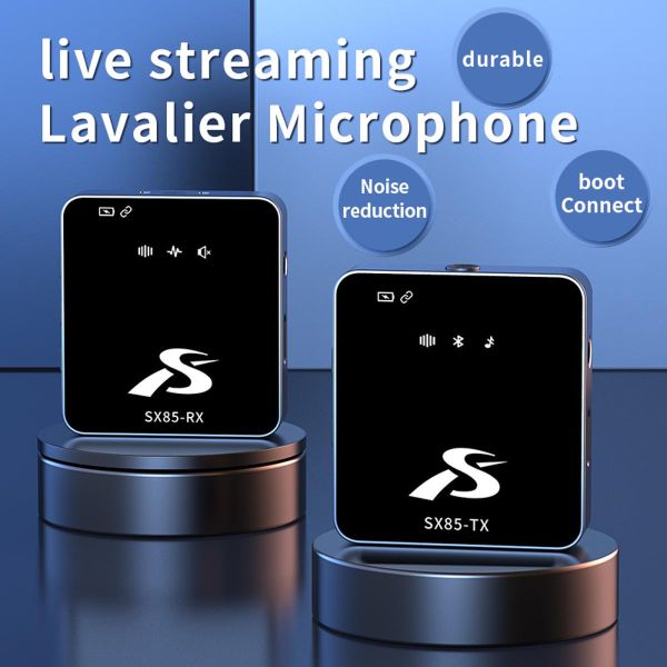 SX85 Dual Wireless Microphone for PC, DSLR Camera, iPhone & Type-C Android Devices