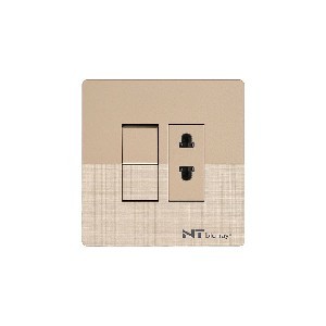 NT blu-ray Chrome Golden 10A 2 Pin MF Socket With Switch