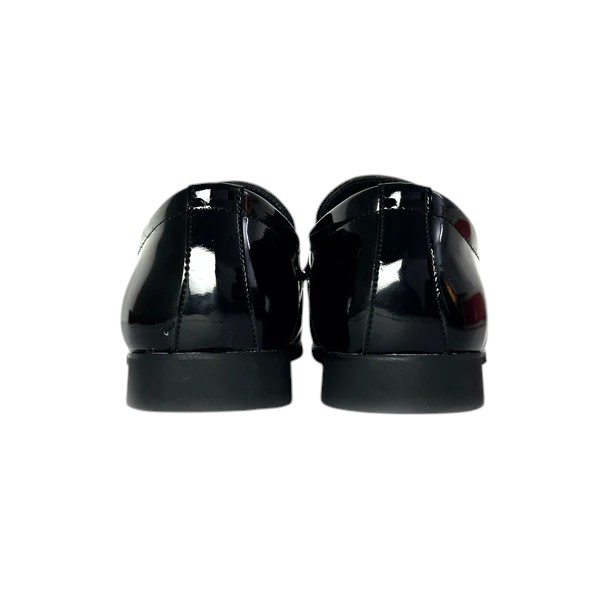 26068-Black Reptilian Pattern Slip-On Formal Shoes for men
