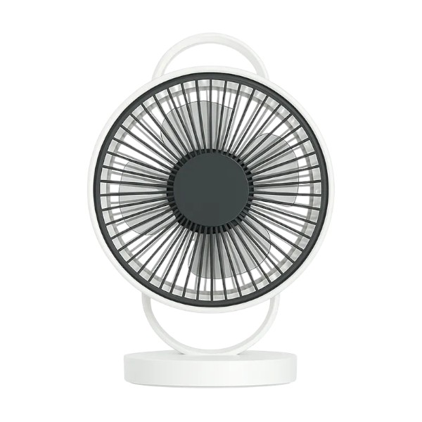 YAGE YG-7999 Rechargeable 8-Inch 360° Rotation Fan with LED Light – White Color