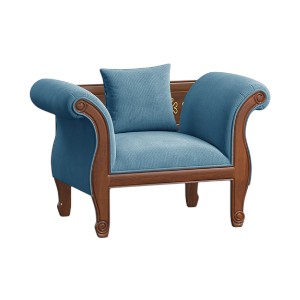 Regal- WOODEN SOFA- FRANCISCO Wooden Single Sofa-SSC-375-3-1-20(Fabric-2159)