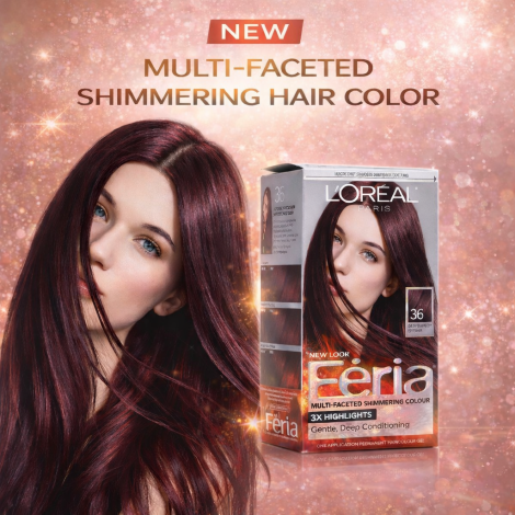 L'Oreal Feria Multi Faceted Shimmering Colour - 36 Chocolate Cherry (Mexico)