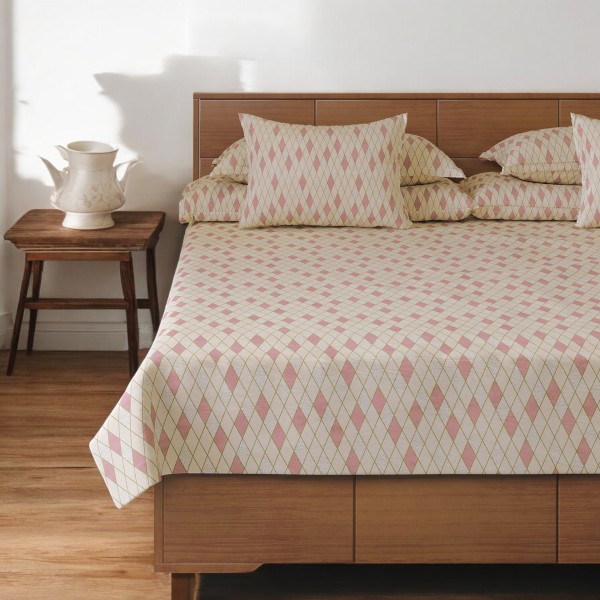 Regal Bed Sheet-304 (Peach Sparkles)