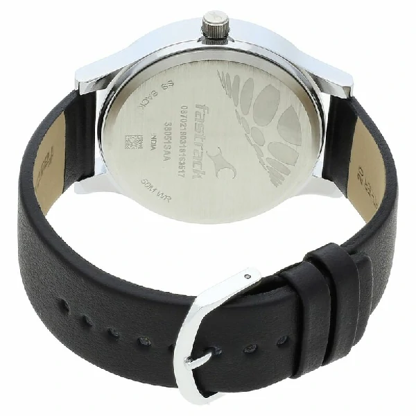 Fastrack NR38051SL03 Bold Quartz Analog Grey Dial Leather Strap Watch