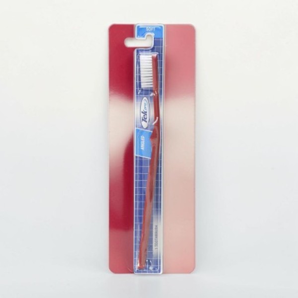 Tek Pro Angled Soft Toothbrush - Red