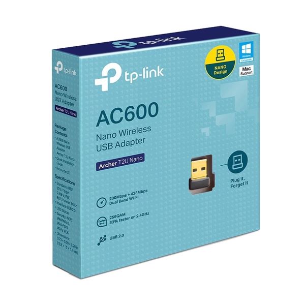 TP-Link Archer T2U Nano AC600 Wireless USB Adapter