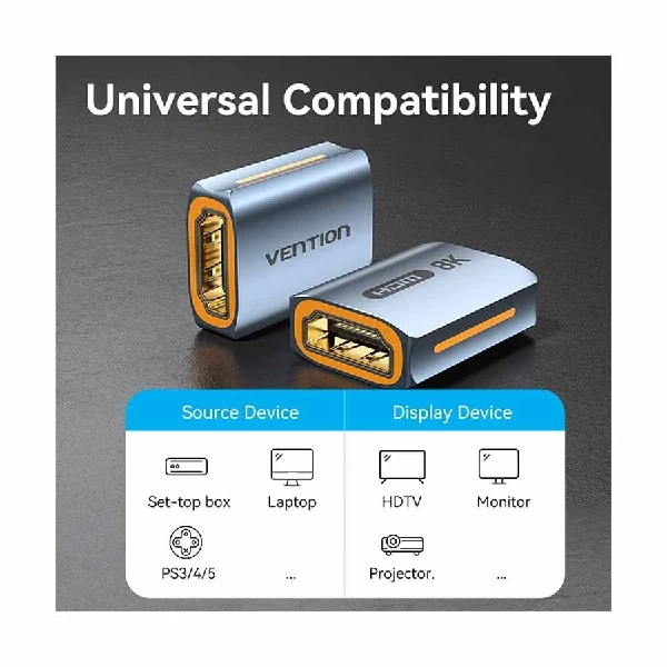 Vention AIUH0 HDMI Female to HDMI Female Gray Converter