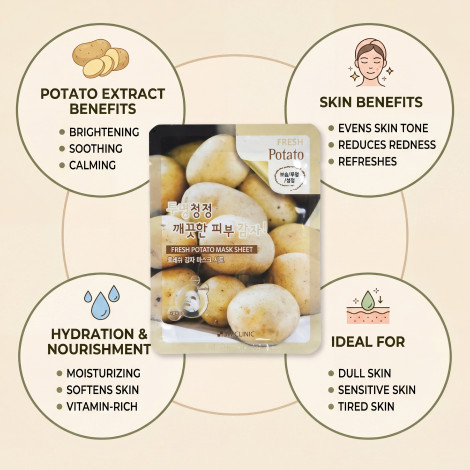 3W Clinic Fresh Potato Mask Sheet 23g (Korea)