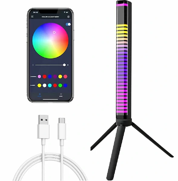 RGB APP Control Rechargeable Rhythm Light With Voice-Activated Pickup (D8-32)