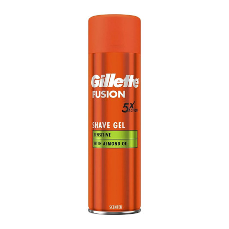 Gillette Fusion 5 Sensitive With Almond Oil Shave Gel Scented 200ml (UK)