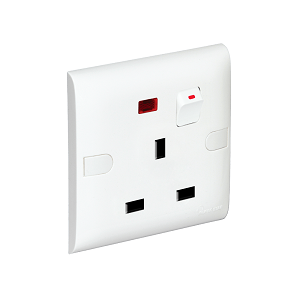 Super Star Slim Universal Socket With Switch Neon