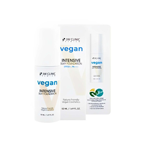 3W Clinic Vegan Intensive Silky Foundation SPF50+ PA++ 50ml (Korea)