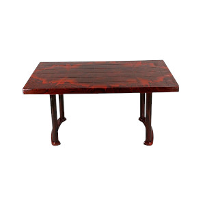 Dining Table 4 Seat Rtg Plas Leg Rose Wood