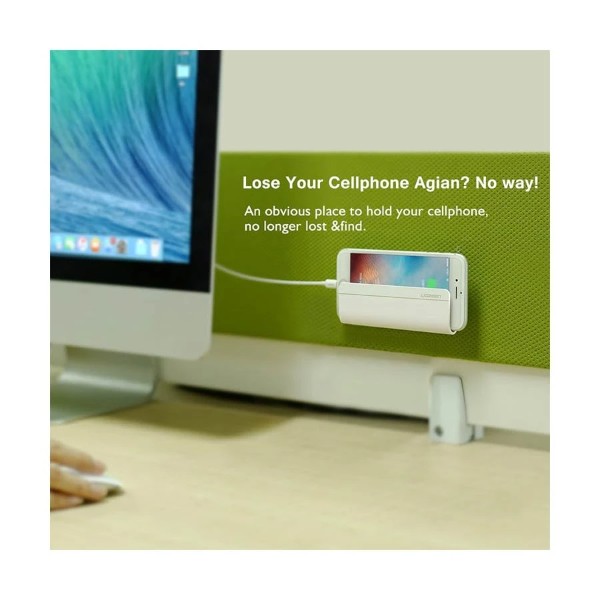 Ugreen LP108 (30394) White Wall Mount Phone Charging Holder