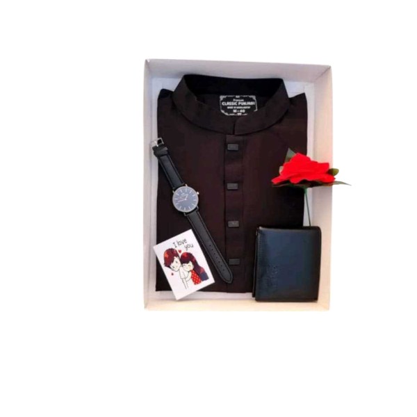Full package e thakche cotton with snub button panjabi