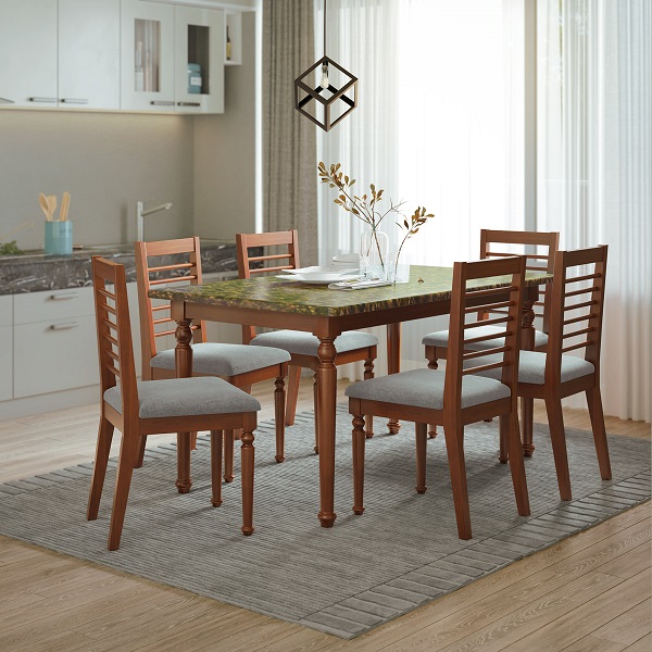 Regal DINING TABLE-EDESSA TDH-341-3-1-20(6 Seater- Yellow)