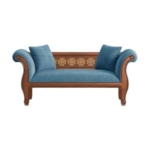 Regal WOODEN SOFA- FRANCISCO Wooden Double Sofa-SDC-375-3-1-20(Fabric-2159)