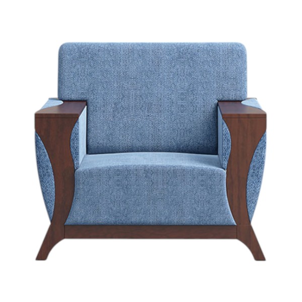 Regal Wooden Single Sofa-Rome ROME-SSC-347-3-1-20(FABRIC-SF-2117)