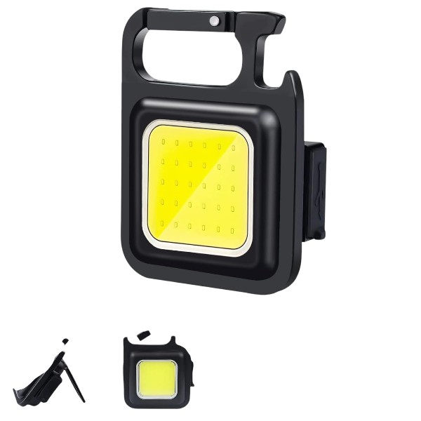 Multi-functional Outdoor Keychain Light with 800Lm COB and 3 Lighting Modes, for Camping, Hiking and Emergencies