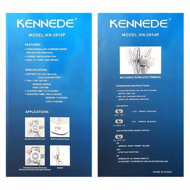 Kennede 2914 Rechargeable 14 Desktop Fan