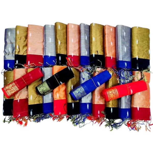 Half Silk Joba Pair Booti Jamdani Saree