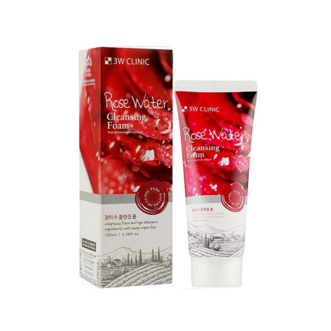 3W Clinic Rose Water Cleansing Foam 100ml (Korea)