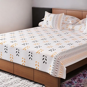 Regal Bed Sheet-301 (Yellow Black Leaf)