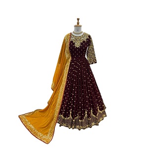 Ready Made Georgette Embroidered Party Dress