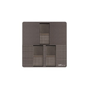 NT blu-ray Chrome Gray 3 Gang 1/2 Way Switch