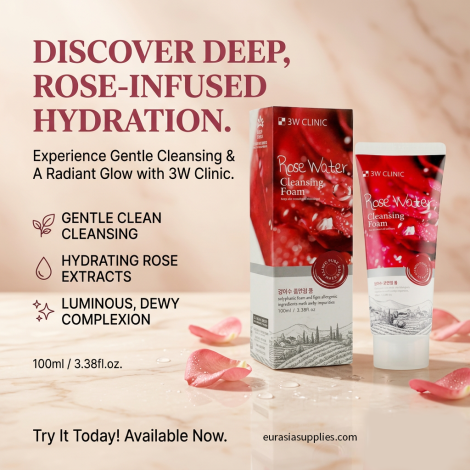 3W Clinic Rose Water Cleansing Foam 100ml (Korea)
