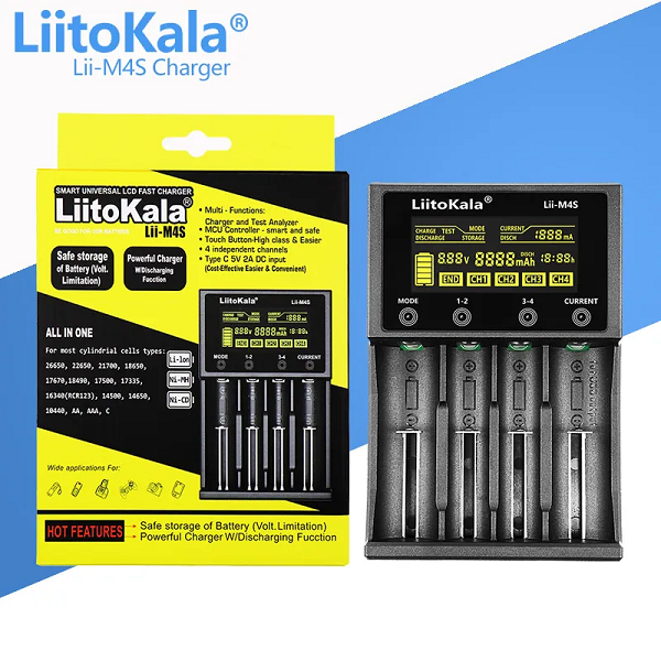 Liitokala Lii M4S 4-Slot Multifunctional Battery Charger